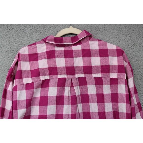 Maeve by Anthropologie Gingham Plaid Small Button Up Shirt-Beachy - Picture 11 of 12